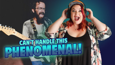 YouTube Thumbnail Template With AI-Generated Graphics for a Music Reaction Channel