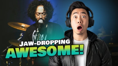 Reaction YouTube Thumbnail Template for a Music Vlog