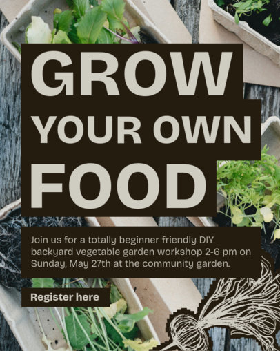 Instagram Post Generator for a DIY Vegetable Garden Workshop 6470f