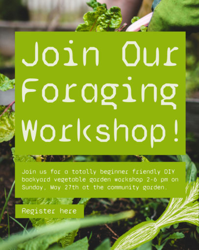 Instagram Post Maker Featuring an Invitation for a Foraging Workshop 6470a