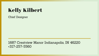 Minimalistic Business Card Template with Green Gradient 