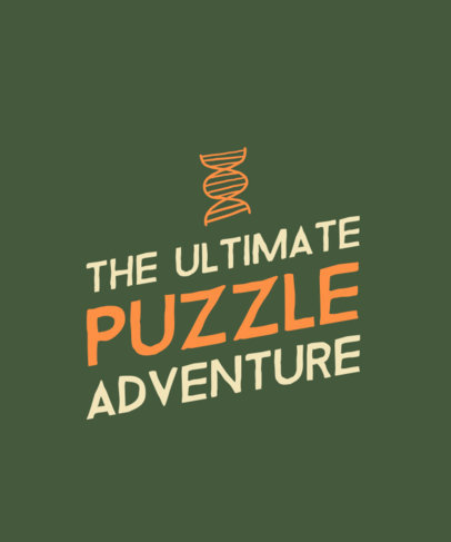 T-Shirt Design Template Featuring a DNA Icon with a Quote About Genealogy