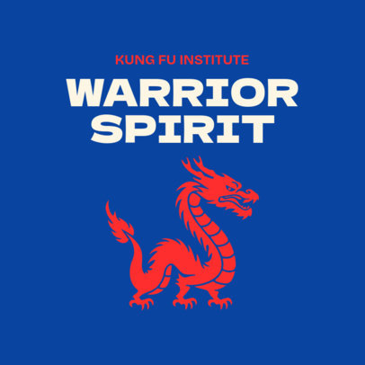 Logo Template for a Kung Fu Institute Featuring a Chinese Dragon