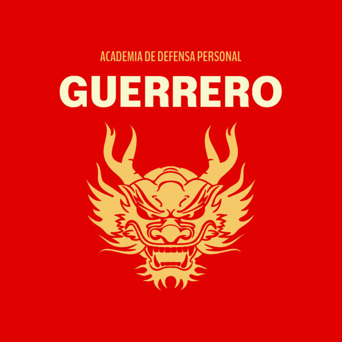 Logo Creator for a Self-Defense Academy Featuring an Aggressive Dragon's Face