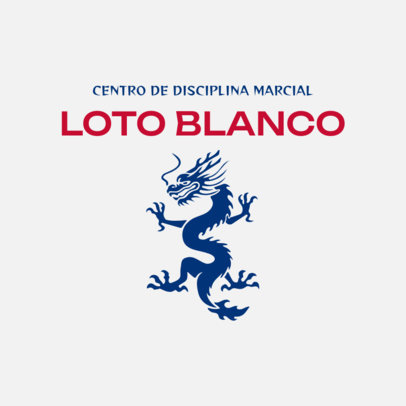 Martial Arts Academy Logo Template Featuring a Traditional Chinese Dragon