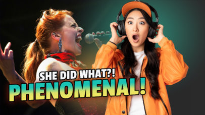 YouTube Thumbnail Maker Featuring a Music Theme for a Reaction Vlog