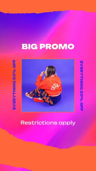 Instagram Story Video Template with a Ripped Paper Effect for an Apparel Sale 8052