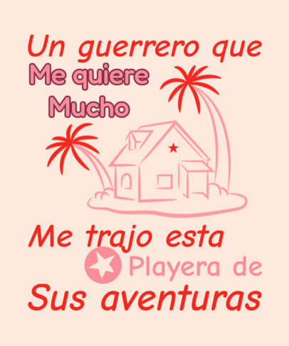 Funny T-Shirt Design Template with a Mexican Phrase for a Trip Souvenir  6480b