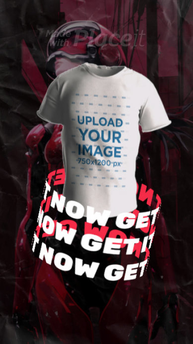 Urban-Styled Video Featuring a 3D Animated Round-Neck T-Shirt