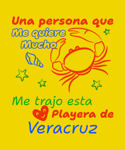 T-Shirt Design Generator with a Crab Graphic and a Hilarious Mexican Phrase 6480g