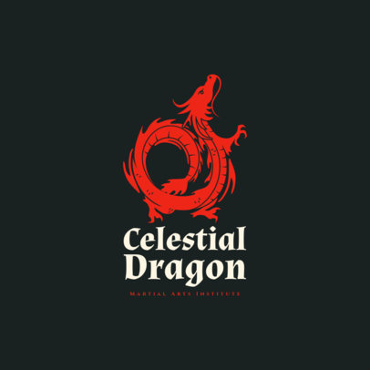 Logo Creator for a Martial Arts Institute Featuring a Traditional Dragon