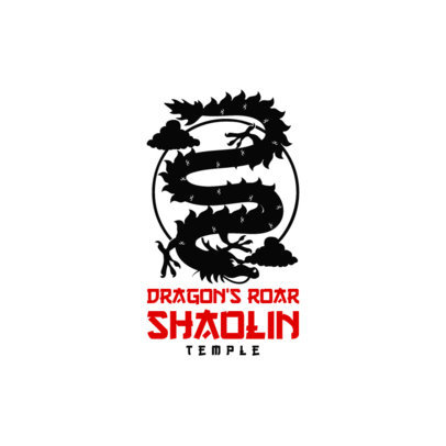 Martial Arts Template Logo Generator with a Traditional Chinese Dragon