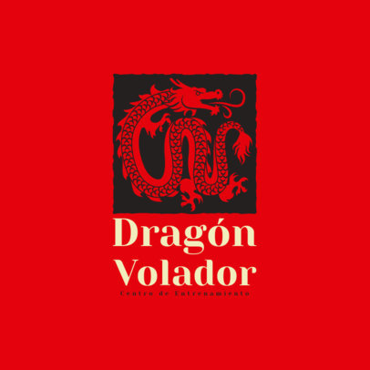 Logo Generator with an Illustrated Dragon for a Martial Arts Center