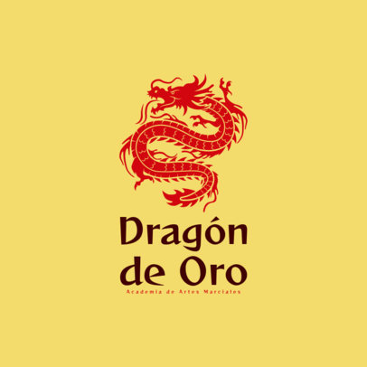 Martial Arts Academy Logo Maker Featuring a Chinese Dragon Graphic