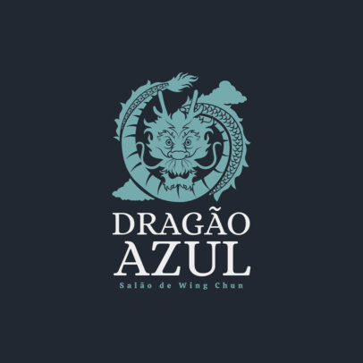 Martial Arts Institute Logo Creator Featuring an Aggressive Dragon Graphic