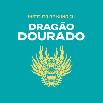 Logo Maker Featuring a Dragon's Head Illustration for a Kung Fu Institute