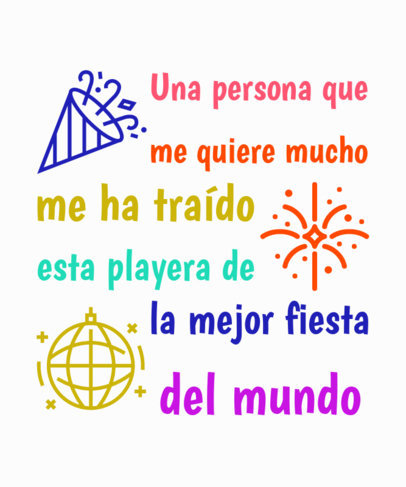 Ugly T-Shirt Design Creator with a Colorful Quote with Festive Graphics for a Party Souvenir