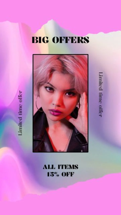 Instagram Story Video Maker With a Ripped-Paper Style to Promote a Discount 8053