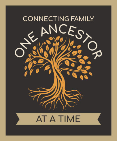 Genealogy-Themed T-Shirt Design Template with a Tree Illustration
