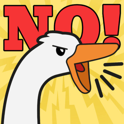 Twitch Emote Design Template with an Angry Goose 6077 6486