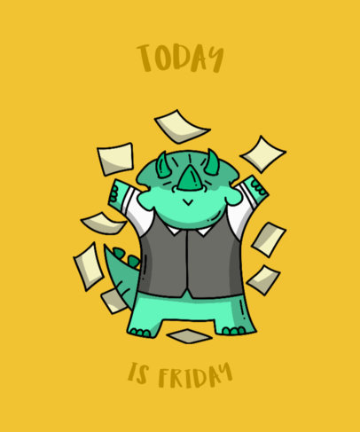 Shirt Design Maker of Friday Quotes with Dinosaurs