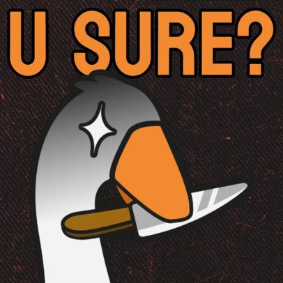 Twitch Emote Design Maker Featuring a Psycho Goose with a Knife 6077 6486