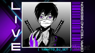 Intro Video Maker with an Anime Character to Promote a Live DJ Event
