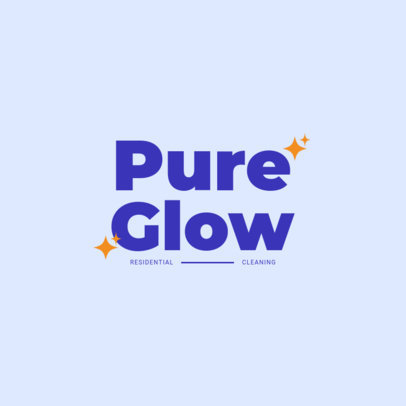 Residential Cleaning Service Logo Maker with Illustrated Stars