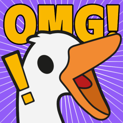 Twitch Emote Design Template with a Surprised Goose 6077 6486