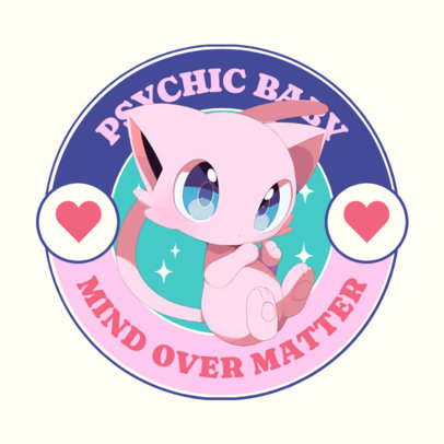 Sticker Design Maker With Fantasy Character Inspired by Pokemon ED-6949