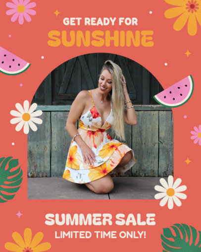 Instagram Post Maker Featuring Summer-Themed Graphics for a Special Promo 5802g-6499