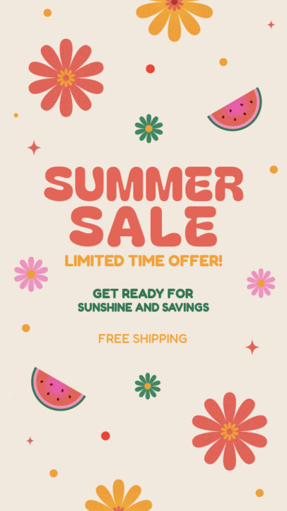 Instagram Story Maker Featuring a Watermelon Icon for a Summer-Themed Sale 5817a-6499
