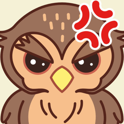 Twitch Emote Design Generator Featuring an Angry Owl 5987 6485