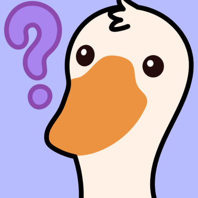 Twitch Emote Design Template Featuring a Confused Goose 5987 6485