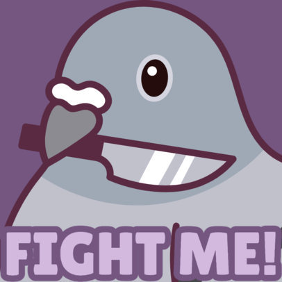 Twitch Emote Design Generator Featuring a Fierce Pigeon with a Knife 5965 6485