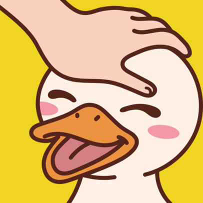 Twitch Emote Design Creator Featuring a Cute Duck Being Petted 5987 6485