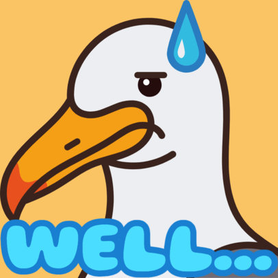 Twitch Emote Design Maker Featuring an Embarrassed Gull 5965 6485