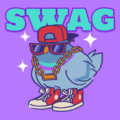 Twitch Emote Generator Featuring a Cartoonish Bird with a Cool Outfit 6487