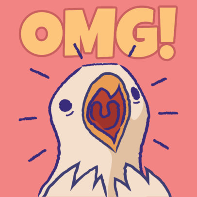 Twitch Emote Generator Featuring a Surprised Bird Cartoon 6487