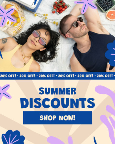 Instagram Post Creator Featuring a Summer Sale Ad 5851n-6498