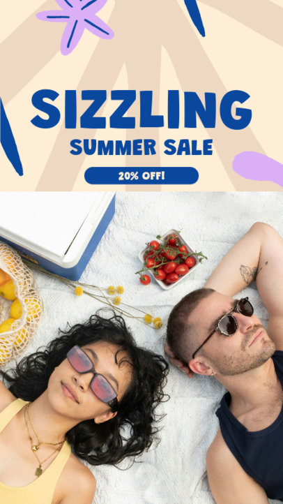 Instagram Story Creator Featuring a Summer Sale Ad 5945i-6498