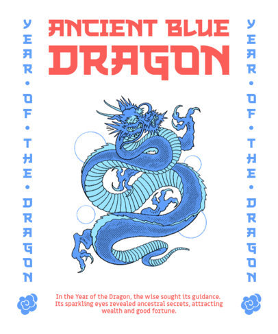 T-Shirt Design Maker Featuring a Dragon Graphic to Celebrate Chinese Year