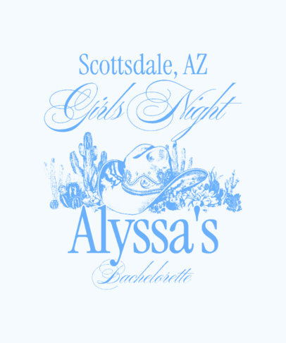 T-Shirt Design Maker Featuring an Illustrated Cowboy Hat for a Bachelorette Party