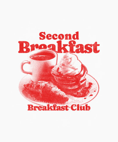 T-Shirt Design Template with a Retro Picture of a Breakfast Generated by AI