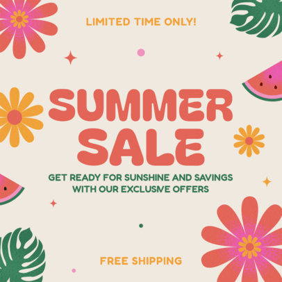 Instagram Post Maker Featuring a Special Summer Sale Ad 4169n-6499