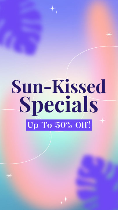 Instagram Story Generator for a Summer Discount Offer Promo With a Gradient Aesthetic 6111l-6499