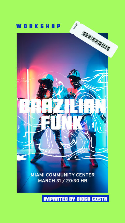 Instagram Story Template Featuring Dancers for a Brazilian Funk Event 