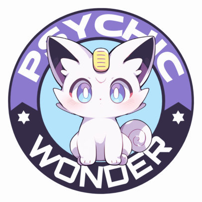 Sticker Design Template With a Cute Creature Graphic Inspired by Pokemon ED-6951c