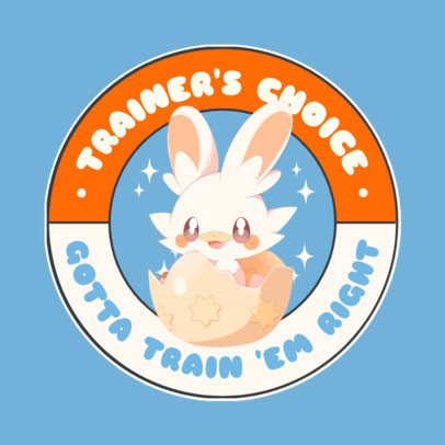 Sticker Design Creator Featuring a Rabbit Graphic Inspired by Pokemon ED-6949b