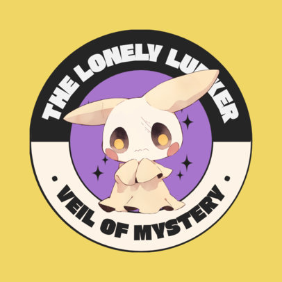 Pokemon-Inspired Sticker Design Maker With a Fantasy Creature and a Quote ED-6949d